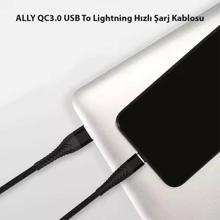 ALLY QC3.0 USB To İPhone Lightning Hızlı Şarj Kablosu-1852