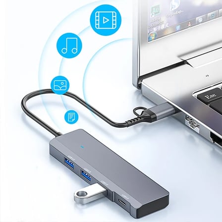 ALLY ADS-309D 4 Portlu USB+Type-C USB 3.0 Çoklayıcı Data HUB Adaptör-1852