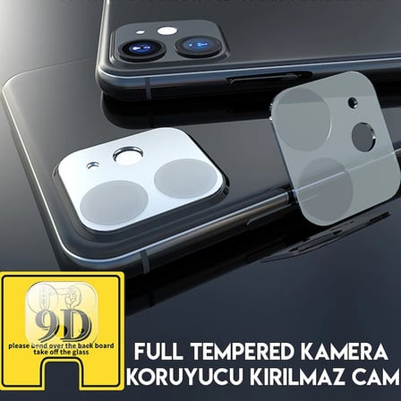 iPhone 11 6.1 full Tempered Kamera Koruyucu Kırılmaz Cam-1852