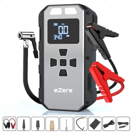 EZERE 4 in1 8000mAh Lastik Sisirme Pompası Ve Starter Akü Takviye Seti-1852