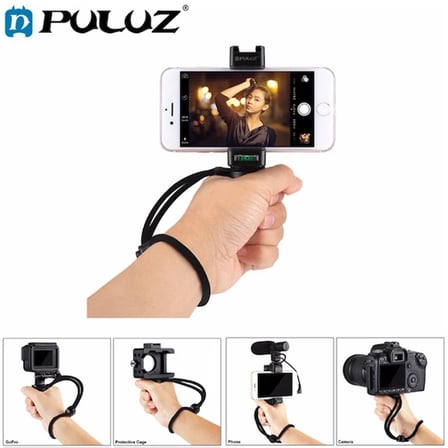 PULUZ Video Grip Telefon Elde Tutucu+ Bileklik Tripod Adaptörü-1852