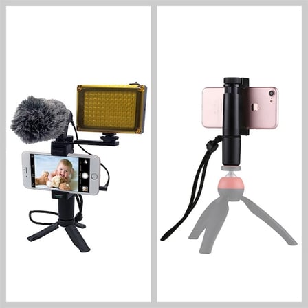 PULUZ Video Grip Telefon Elde Tutucu+ Bileklik Tripod Adaptörü-1852