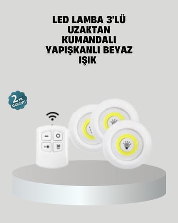 Uzaktan Kumandalı 3’lü Ayarlanabilir Spot LED Işık Seti