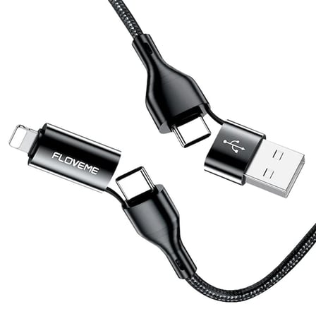 Floveme 4in1 USB To Type C -Type to Type Kablosu+iPhone Başlık USB 1M-1852
