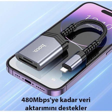 Hoco UA25 2-in-1 İPhone Lightning Kart Okuyucu-1852