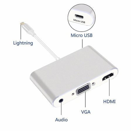 İPhone İPad P32 Hdmi Vga Av Audio Dönüştürücü Adaptör-1852