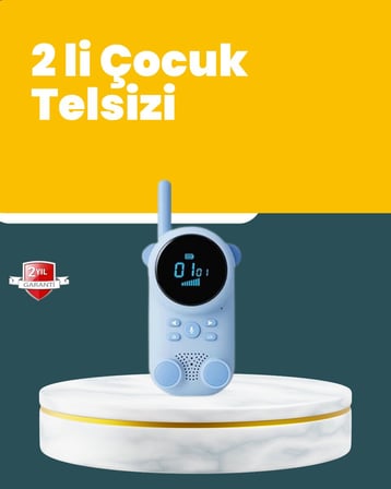 LCD Ekranlı Çocuk Telsizi – İki Yönlü Ses 1-3 km Çekim Mesafesi