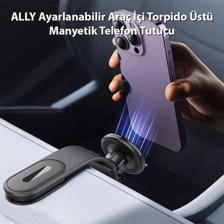ALLY Ayarlanabilir Araç İçi Torpido Üstü Manyetik Telefon Tutucu-1852