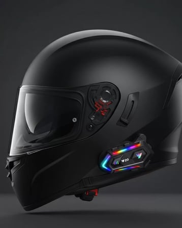 Yeni Nesil Bluetooth 5.3 Motosiklet Intercom RGB Işıklı 1000m Mesafeli