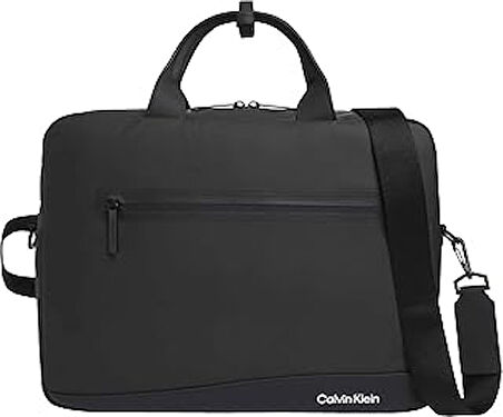 Calvin Klein Rubberized Conv Laptop Bag Erkek Çanta, Siyah, Tek Beden