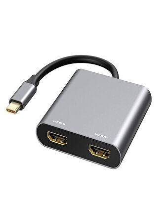 PC Macbook Ekran Genişletici Çift HDMI VGA USB 3.0 4K 60Hz USB C Hub Ekran Çift Monitör Genişletici