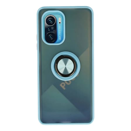 Xiaomi Uyumlu Redmi K40 Kılıf Montreal Yüzüklü Silikon Kapak - Buz Mavi