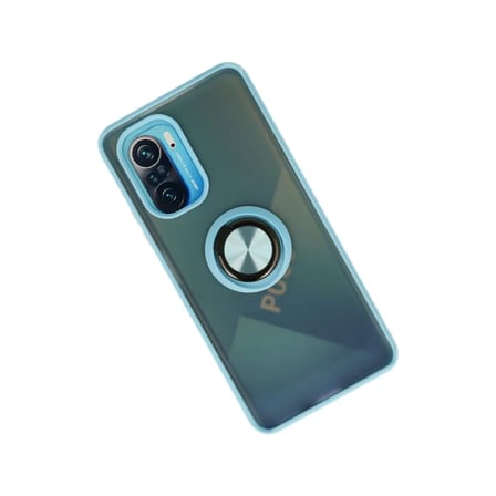 Xiaomi Uyumlu Redmi K40 Kılıf Montreal Yüzüklü Silikon Kapak - Buz Mavi