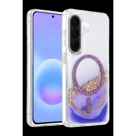 Onegif Samsung Uyumlu Galaxy A57 5g Lotus Simli Magsafe Kapak - Mor
