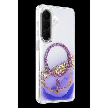 Onegif Samsung Uyumlu Galaxy A57 5g Lotus Simli Magsafe Kapak - Mor