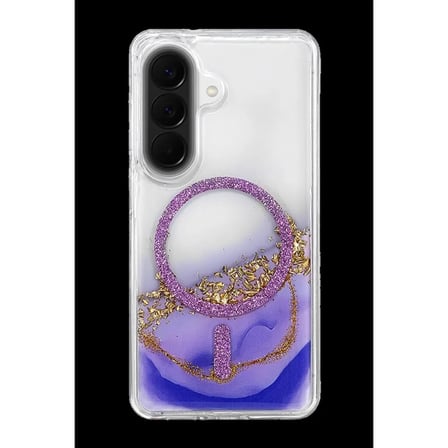 Onegif Samsung Uyumlu Galaxy A57 5g Lotus Simli Magsafe Kapak - Mor