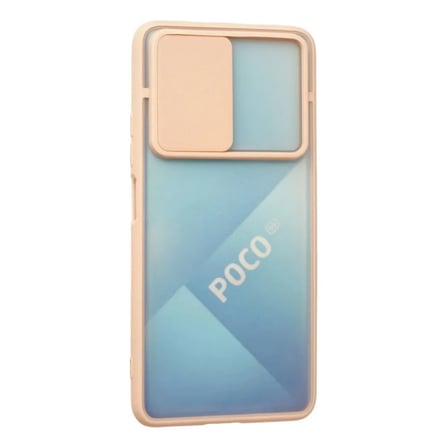 Xiaomi Uyumlu Poco F3 Kılıf Palm Buzlu Kamera Sürgülü Silikon - Pembe
