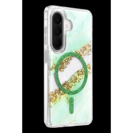 Onegif Samsung Uyumlu Galaxy A57 5g Lotus Simli Magsafe Kapak - Yeşil