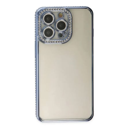 Apple Uyumlu İphone 14 Pro Kılıf Joke Taşlı Silikon - Mavi