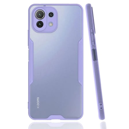 Xiaomi Uyumlu Mi 11 Lite Kılıf Platin Silikon - Lila