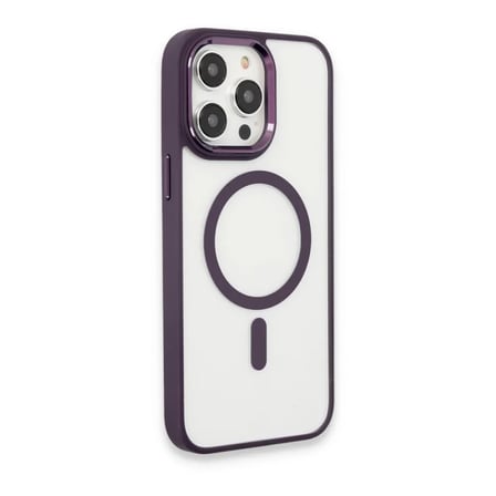 Apple Uyumlu İphone 15 Pro Max Kılıf Room Magneticsafe Silikon - Derin Mor