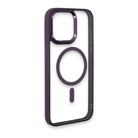 Apple Uyumlu İphone 15 Pro Max Kılıf Room Magneticsafe Silikon - Derin Mor