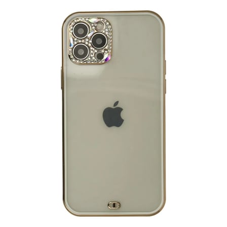 Apple Uyumlu İphone 12 Pro Max Kılıf Liva Taşlı Silikon - Beyaz