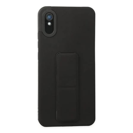 Xiaomi Uyumlu Redmi 9a Kılıf Mega Standlı Silikon - Siyah