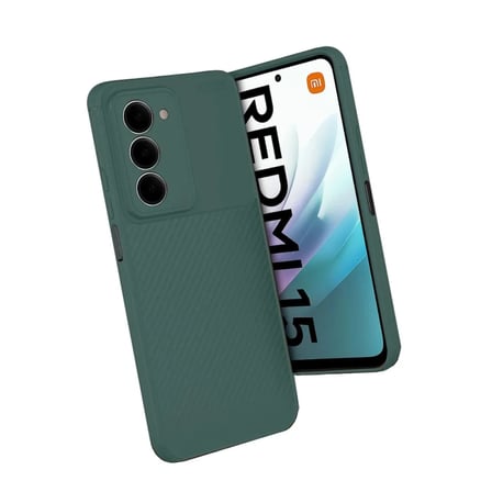 Xiaomi Redmi 15 4G Auto Focus Karbon Kapak - Koyu Yeşil