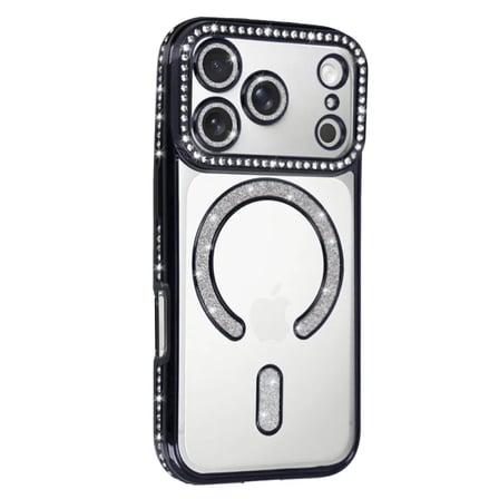 Apple İphone 17 Pro Max Joke Simli Magneticsafe Kılıf - Siyah
