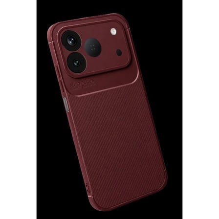 Newface Tecno Spark 50 4G Auto Focus Karbon Kapak - Bordo