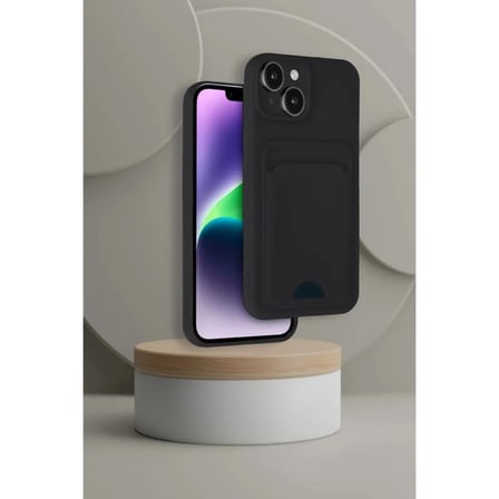 Apple Uyumlu İphone 14 Kılıf Kelvin Kartvizitli Silikon - Bordo