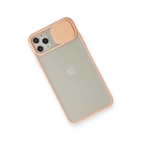 Apple Uyumlu İphone 11 Pro Max Kılıf Palm Buzlu Kamera Sürgülü Silikon - Pembe