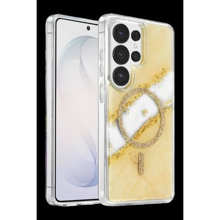 Onegif Samsung Uyumlu Galaxy S26 Ultra Lotus Simli Magsafe Kapak - Gümüş