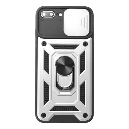 Apple Uyumlu İphone 7 Plus Kılıf Pars Lens Yüzüklü Silikon - Gümüş