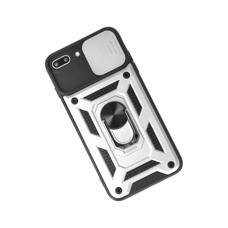 Apple Uyumlu İphone 7 Plus Kılıf Pars Lens Yüzüklü Silikon - Gümüş