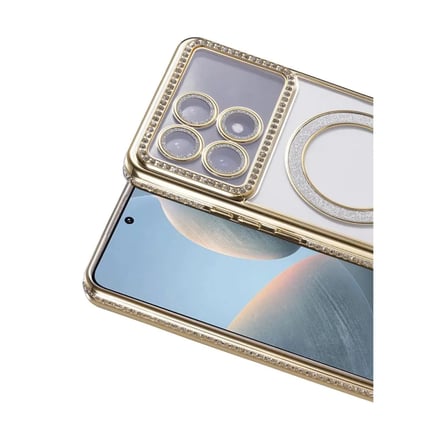 Xiaomi Uyumlu Poco X6 Pro Joke Simli Magneticsafe Kılıf - Gold