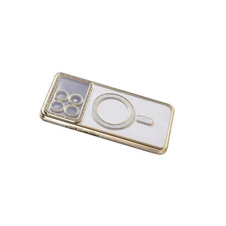 Xiaomi Uyumlu Poco X6 Pro Joke Simli Magneticsafe Kılıf - Gold