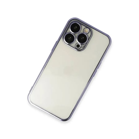 Apple Uyumlu İphone 14 Pro Max Kılıf Razer Lensli Silikon - Mor