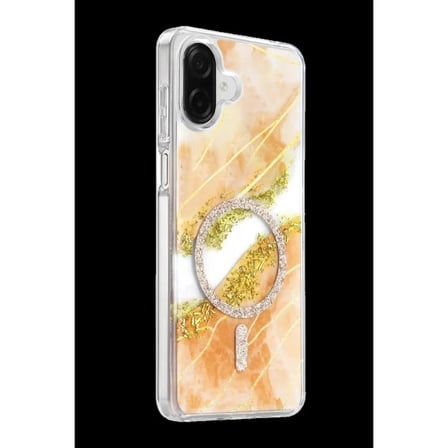 Onegif Samsung Uyumlu Galaxy A07 4g Lotus Simli Magsafe Kapak - Turuncu