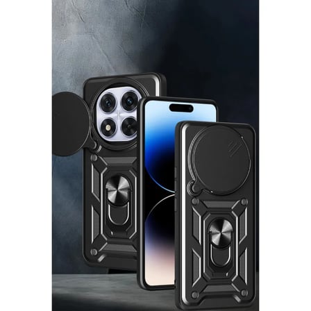 Xiaomi Redmi Note 14 Pro Plus Kılıf Pars Lens Yüzüklü Silikon - Kırmızı