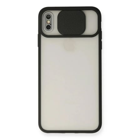 Apple Uyumlu İphone Xs Max Kılıf Palm Buzlu Kamera Sürgülü Silikon - Siyah
