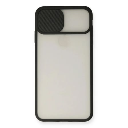 Apple Uyumlu İphone Xs Max Kılıf Palm Buzlu Kamera Sürgülü Silikon - Siyah