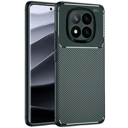 Xiaomi Redmi Note 14 Pro 4G Kılıf Auto Focus Karbon Kapak - Koyu Yeşil