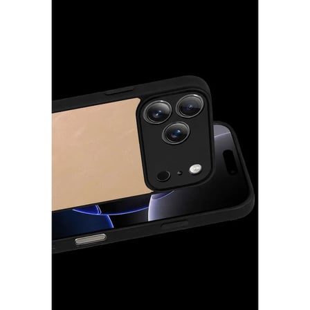 Apple Uyumlu İphone 17 Pro Max Aras Deri Kapak - Pudra