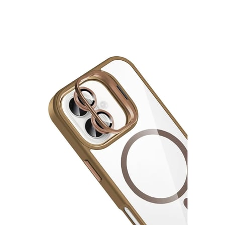 Joko Apple İphone 17 Remim Lensli Magsafe Standlı Kapak - Kahverengi