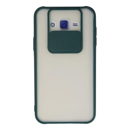 Samsung Uyumlu Galaxy J7 Kılıf Palm Buzlu Kamera Sürgülü Silikon - Yeşil