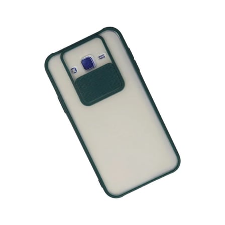 Samsung Uyumlu Galaxy J7 Kılıf Palm Buzlu Kamera Sürgülü Silikon - Yeşil