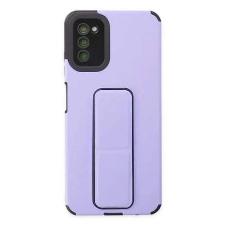 Samsung Uyumlu Galaxy A03s Kılıf Mega Standlı Silikon - Lila
