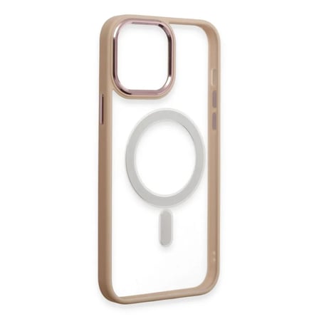 Apple Uyumlu İphone 15 Pro Kılıf Room Magneticsafe Silikon - Pudra